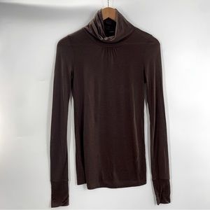 Club Monaco brown wool blend turtleneck viscose soft XS